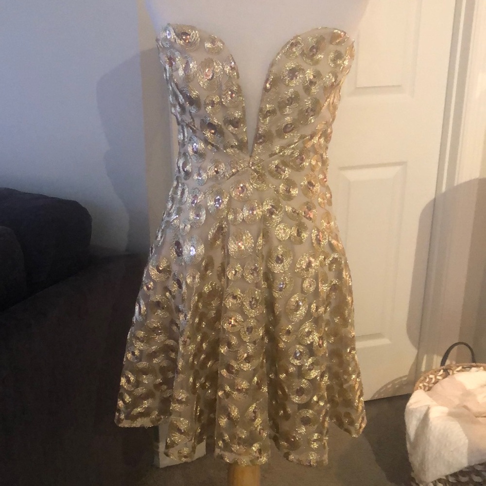Full embellished rose gold and yellow gold cocktail